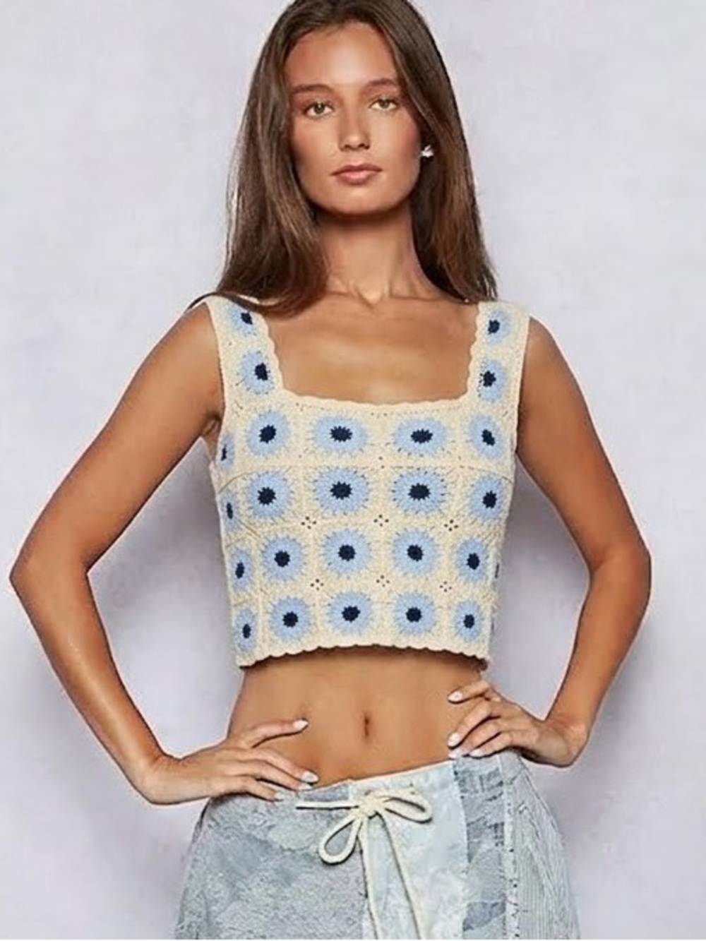 Rebellion Again Crochet Granny Square Tank Top